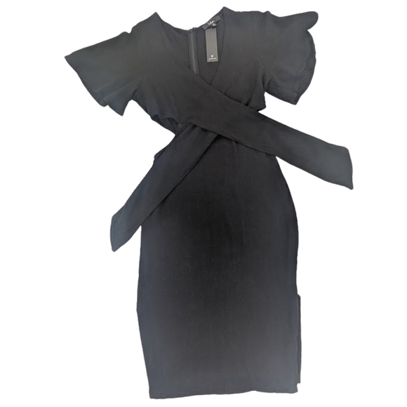 Dark Romantic Cut-Out Midi Dress | Lulus | Minimalist Black NWT M - Picture 5 of 11